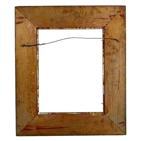 Vintage Ornate Heart Motif Hanging Wooden Picture Gold Tone Frame Made In Mexico - Picture 6 of 11